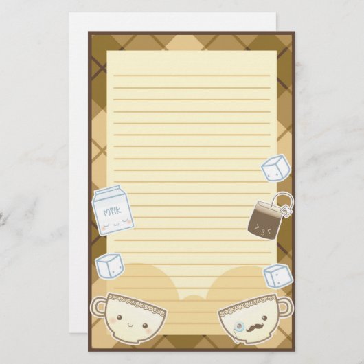 Kawaii Tea Time Briefpapier (Voorkant / Achterkant)