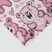 Kawaii Teddibeer Roze Patroon Tissuepapier (Detail)