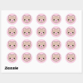 Kawaii Teddy Bear Roze Polka Dots Stickers (Vel)