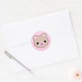 Kawaii Teddy Bear Roze Polka Dots Stickers (Envelop)