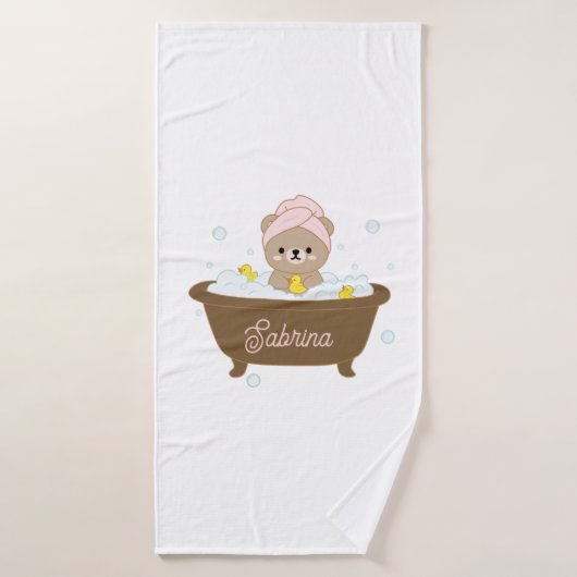Kawaii Teddy Bear Towel Badhanddoek (Badhanddoek)