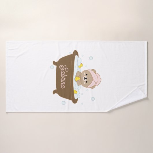 Kawaii Teddy Bear Towel Badhanddoek (Badhanddoek)