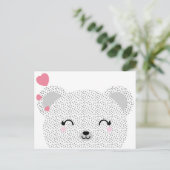 kawaii teddy valentijn BEER HUG meisje Feestdagenkaart (Staand voorkant)