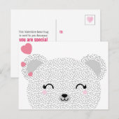 kawaii teddy valentijn BEER HUG meisje Feestdagenkaart (Voorkant / Achterkant)