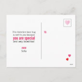 kawaii teddy valentijn BEER HUG meisje Feestdagenkaart (Achterkant)