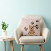 Kawaii Teddybeer Illustratie Kussen (Stoel)
