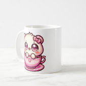 Kawaii Teddybeer in een beker Koffiemok (Voorkant links)