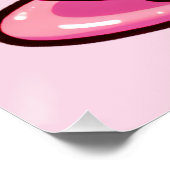 Kawaii Teddybeer in een beker Perfect Poster (Hoek)