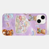Kawaii Teddybeer Pastel Paars Aesthetic Case-Mate iPhone Case (Achterkant (horizontaal))