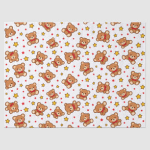 Kawaii Teddys en Sterren Patroon Tissuepapier