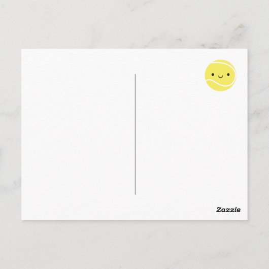 Kawaii Tennisbal Briefkaart (Achterkant)