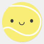 Kawaii Tennisbal Ronde Sticker (Voorkant)
