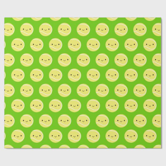 Kawaii Tennisballen Cadeaupapier (Vlak)