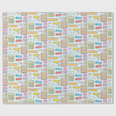 Kawaii Terug naar het schoolpatroon voor meisjes Cadeaupapier (Vlak)