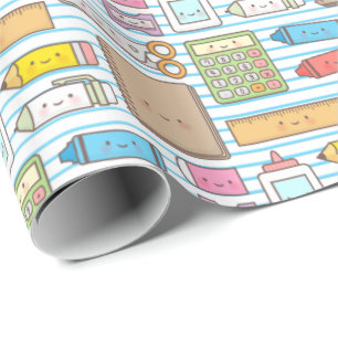 Kawaii Terug naar het schoolpatroon voor meisjes Cadeaupapier
