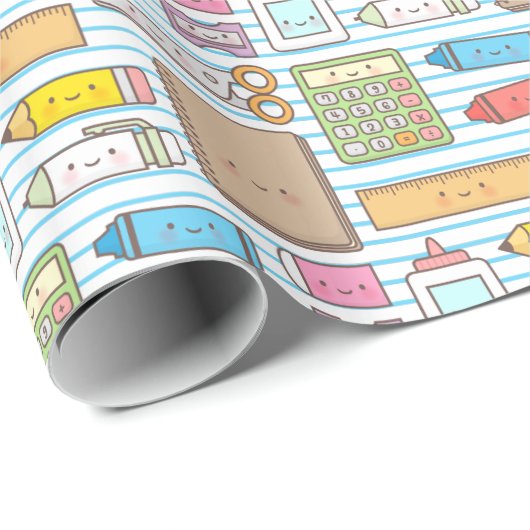 Kawaii Terug naar het schoolpatroon voor meisjes Cadeaupapier (Rol Hoek)