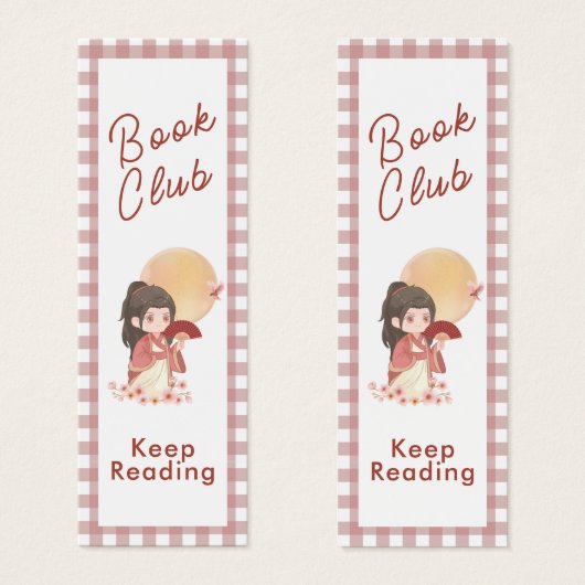 Kawaii Terug naar School Book Club Bladwijzer Mini Visitekaartjes (Voorkant /achterkant)