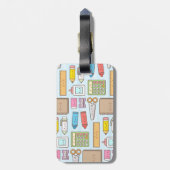 Kawaii Terug naar School Supplies Patroon voor mei Bagagelabel (Achterkant verticaal)