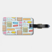 Kawaii Terug naar School Supplies Patroon voor mei Bagagelabel (Achterkant horizontaal)