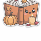 kawaii Thanksgiving boek Classic T-Shirt Sticker (Voorkant)