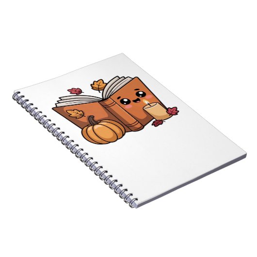 kawaii Thanksgiving boek Oversized T-Shirt Notitieboek (Rechterzijde)