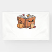 kawaii Thanksgiving boek Oversized T-Shirt Spandoek (Horizontaal)
