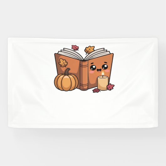 kawaii Thanksgiving boek Oversized T-Shirt Spandoek (Horizontaal)
