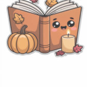 kawaii Thanksgiving boek Oversized T-Shirt Sticker (Voorkant)
