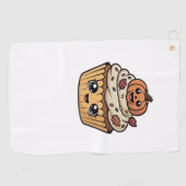 kawaii Thanksgiving cupcake Classic T-Shirt Golfhanddoek (Horizontaal)