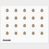 kawaii Thanksgiving cupcake Classic T-Shirt Ronde Sticker (Vel)
