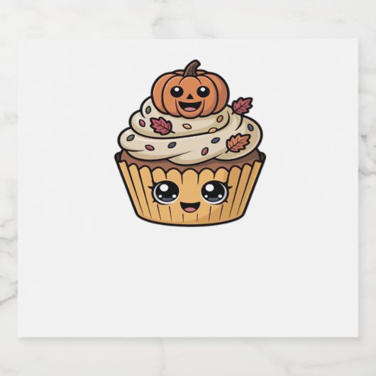kawaii Thanksgiving cupcake Classic T-Shirt Sparkling Wijnetiket (Enkel label)