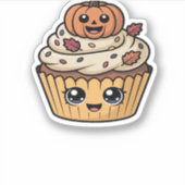 kawaii Thanksgiving cupcake Classic T-Shirt Sticker (Voorkant)