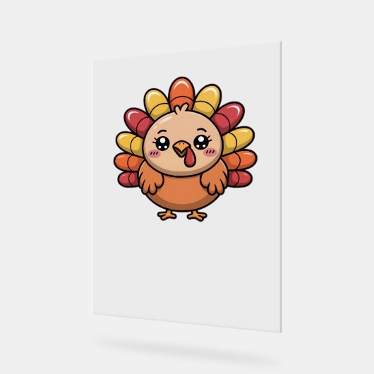 kawaii Thanksgiving kalkoen Classic T-Shirt_1 Acryl Bord (Hoek)