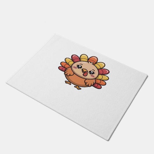 kawaii Thanksgiving kalkoen Classic T-Shirt_1 Deurmat (Schuin)