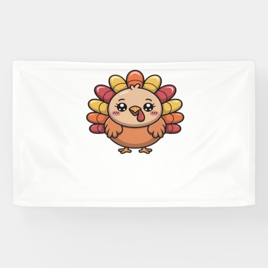 kawaii Thanksgiving kalkoen Classic T-Shirt_1 Spandoek (Horizontaal)