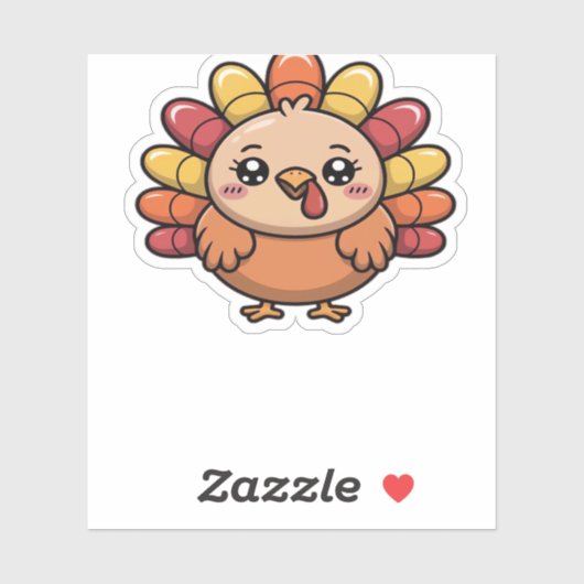 kawaii Thanksgiving kalkoen Classic T-Shirt_1 Sticker (Vel)