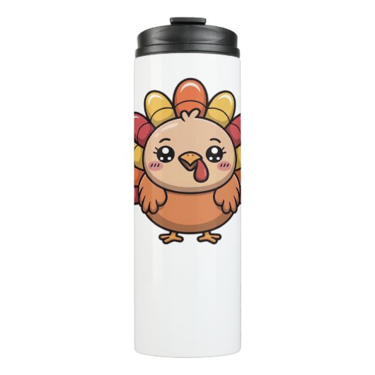 kawaii Thanksgiving kalkoen Classic T-Shirt_1 Thermosbeker (Voorkant)