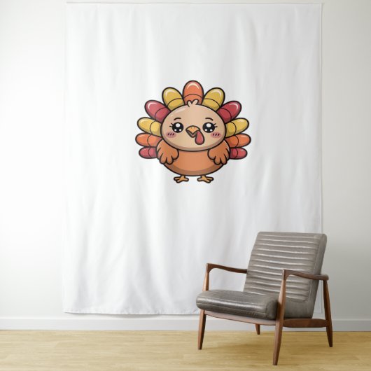 kawaii Thanksgiving kalkoen Classic T-Shirt_1 Wandkleed (In situ)