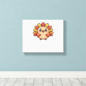 kawaii Thanksgiving kalkoen Classic T-Shirt Canvas Afdruk (Insitu (Houten vloer))