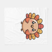 kawaii Thanksgiving kalkoen Classic T-Shirt Fleece Deken (Voorkant (Horizontaal))