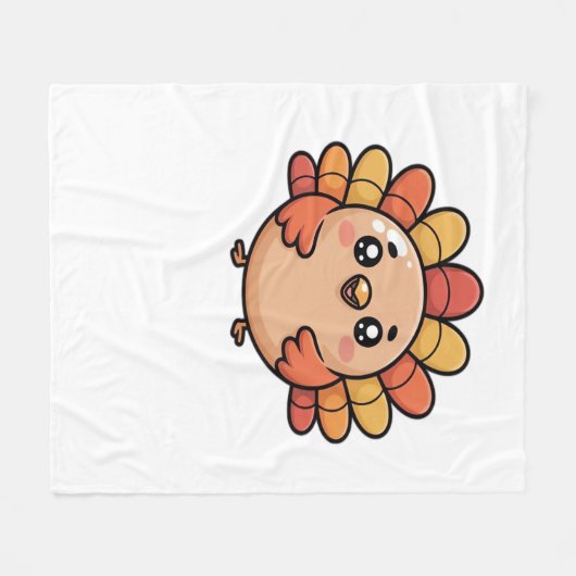 kawaii Thanksgiving kalkoen Classic T-Shirt Fleece Deken (Voorkant (Horizontaal))