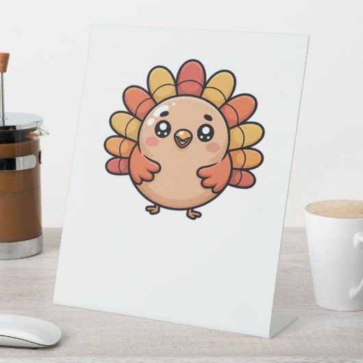 kawaii Thanksgiving kalkoen Classic T-Shirt Reclamebord Met Voetstuk (Insitu)