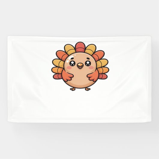 kawaii Thanksgiving kalkoen Classic T-Shirt Spandoek (Horizontaal)