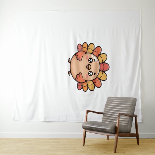kawaii Thanksgiving kalkoen Classic T-Shirt Wandkleed (In Situ (horizontaal))