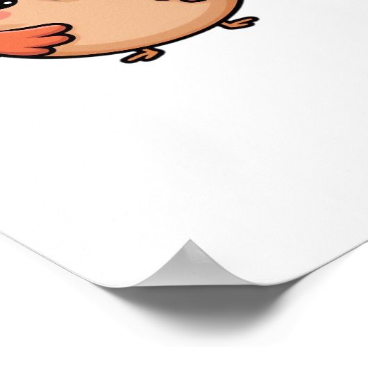 kawaii Thanksgiving kalkoen Oversized T-Shirt Poster (Hoek)