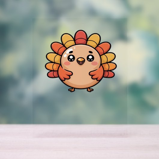 kawaii Thanksgiving turkije Oversized T-Shirt_1 Acryl Bord (Neutraal)