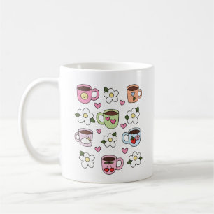 Kawaii theekopje en bloemen  koffiemok