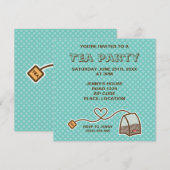 Kawaii Theezakje Thee Feestje Kaart (Voorkant / Achterkant)