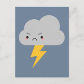 Kawaii Thunder & Lightning Cloud Briefkaart (Voorkant)