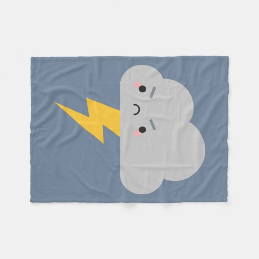 Kawaii Thunder & Lightning Cloud Fleece Deken (Voorkant (Horizontaal))
